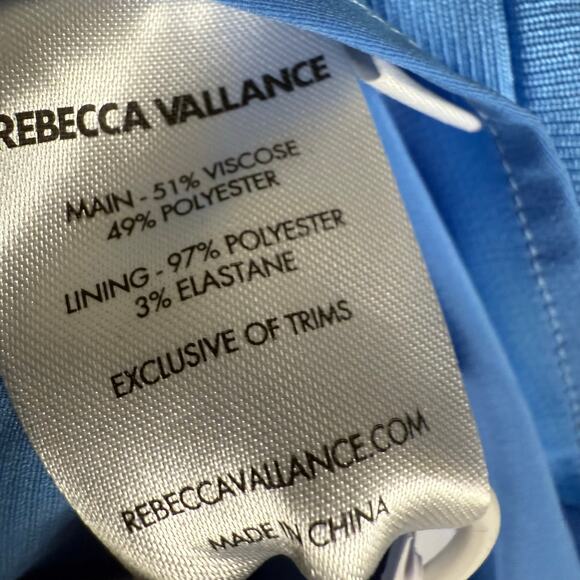 Rebecca Vallance Seychelles Blue Stripe Puff Sleeve Belted Mini Dress Size 8 - Picture 14 of 16